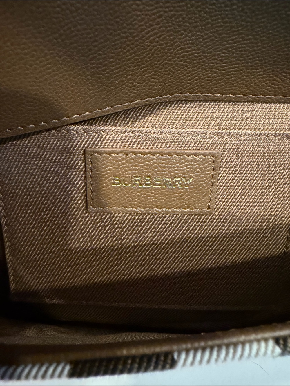 Burberry Hampshire Small Brown House Check & Leather Crossbody Bag Reg $1,150 - Picture 14 of 15